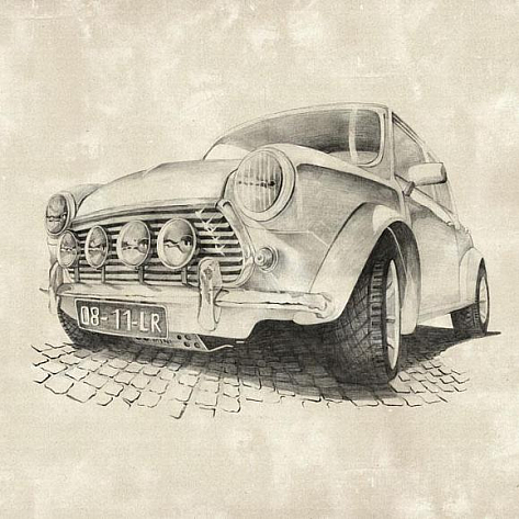 Обои текстильные Factura Mini Cooper 3 T коллекции Kids
