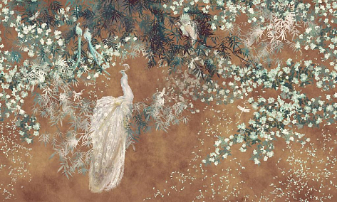 Панно Affresco Wallpaper Part 1 White Birds AB124-COL2